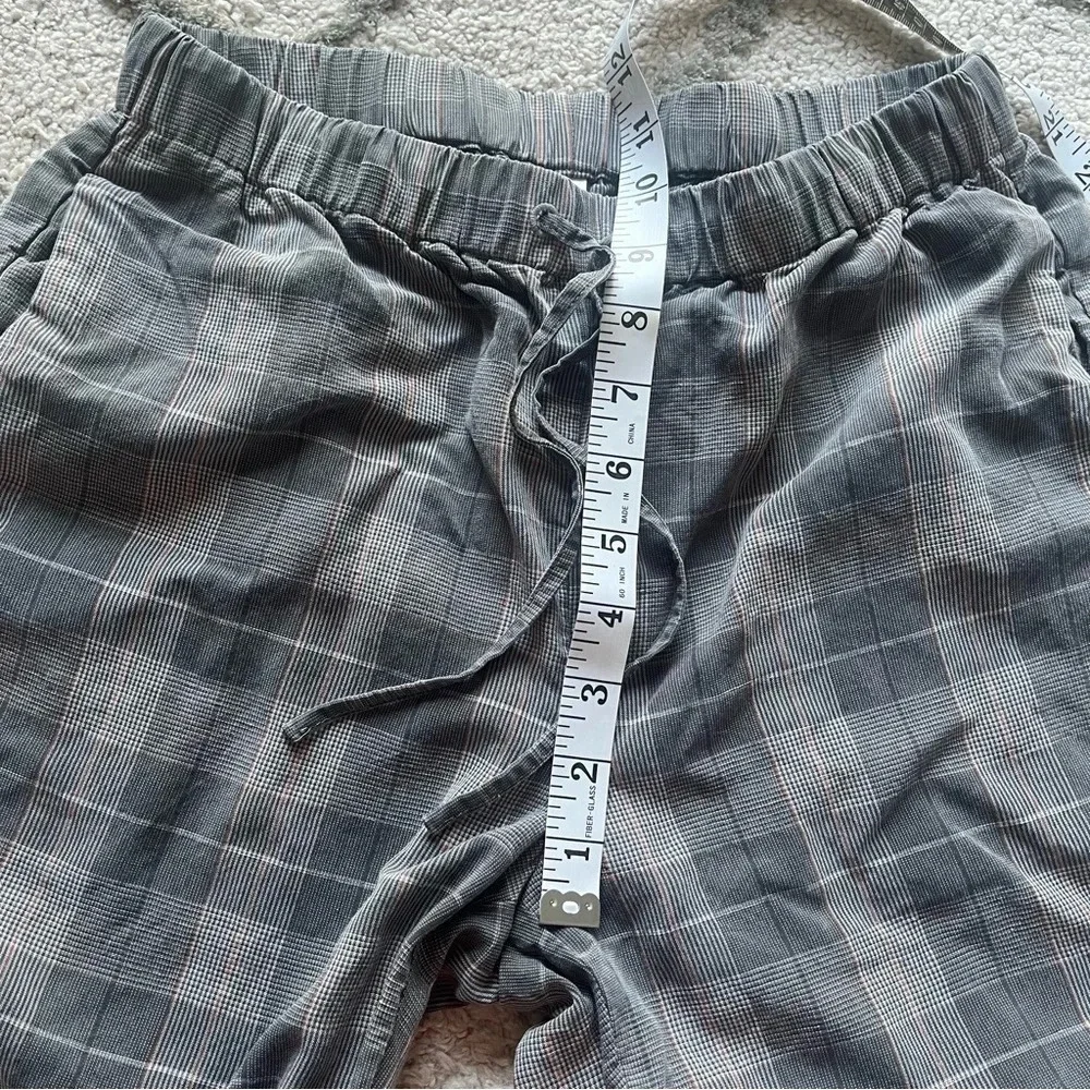Aritzia Babaton Jimmy plaid pants trouser crop ankle plaid lyocell linen small